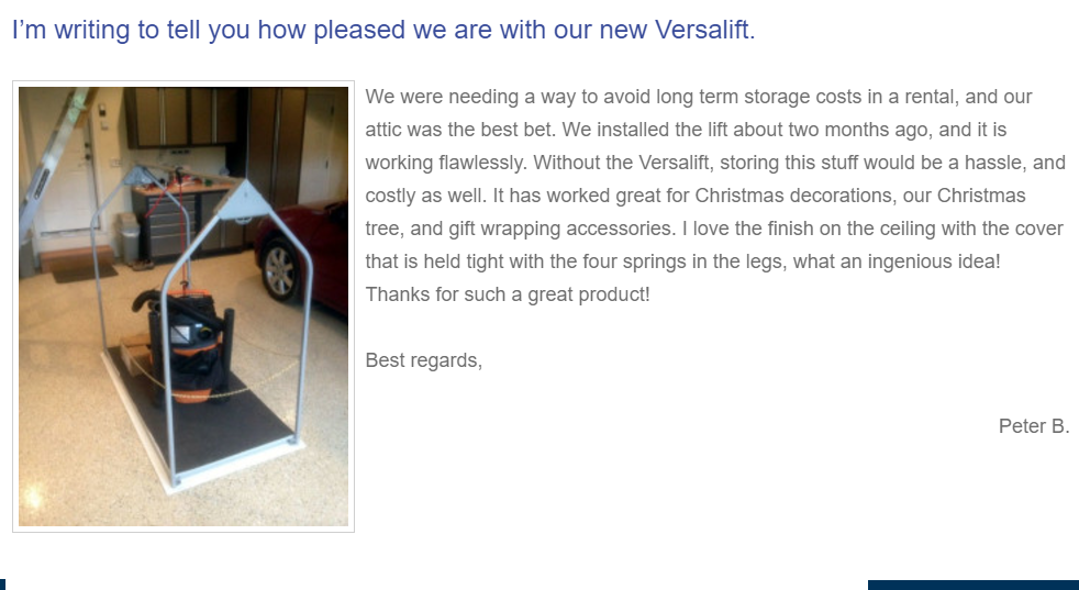 attic hoist with wet vac 